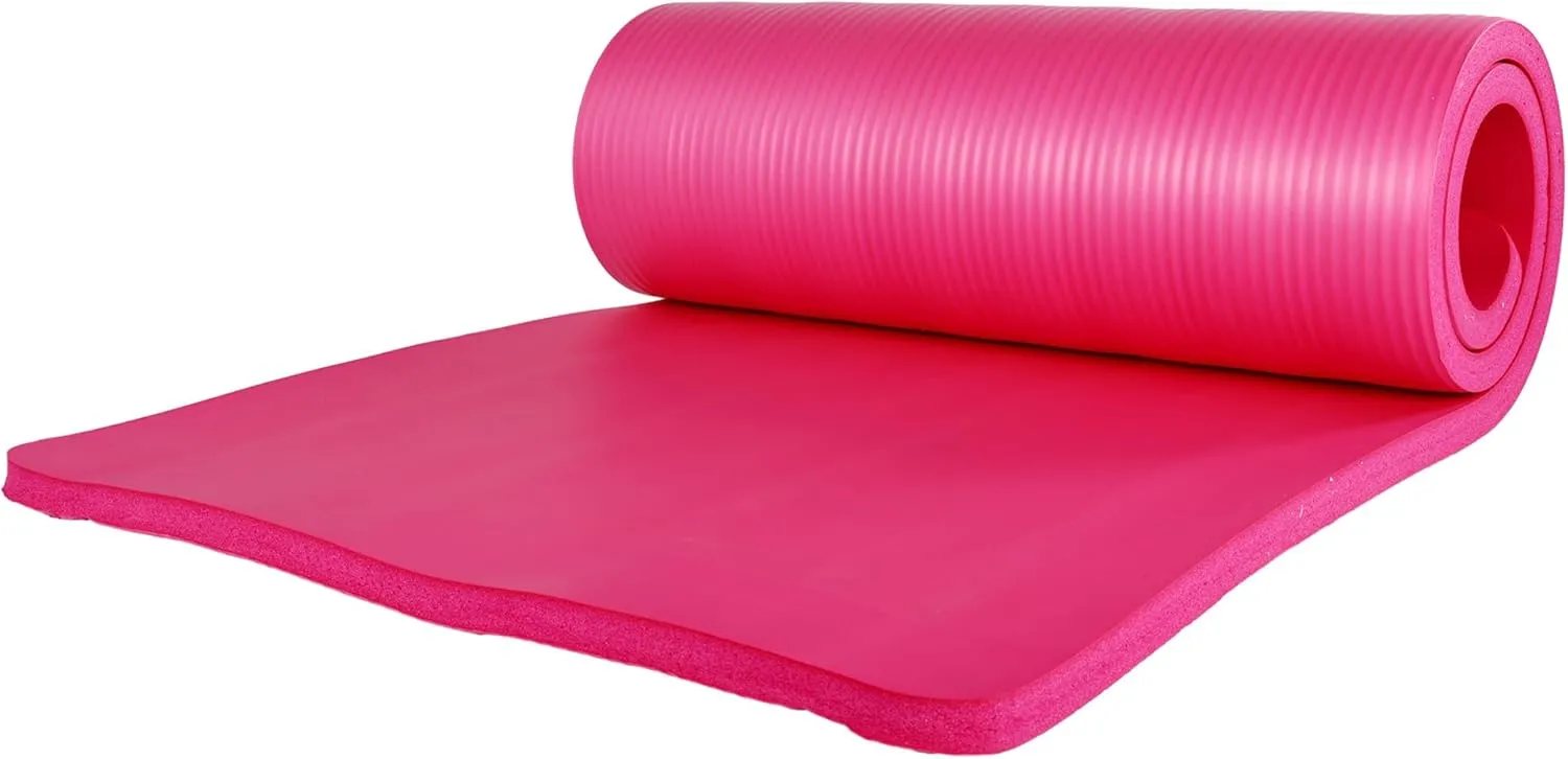 BalanceFrom Exercise Yoga Mat for Home Workout, 1” Thick, Optional Blocks & Knee Pad