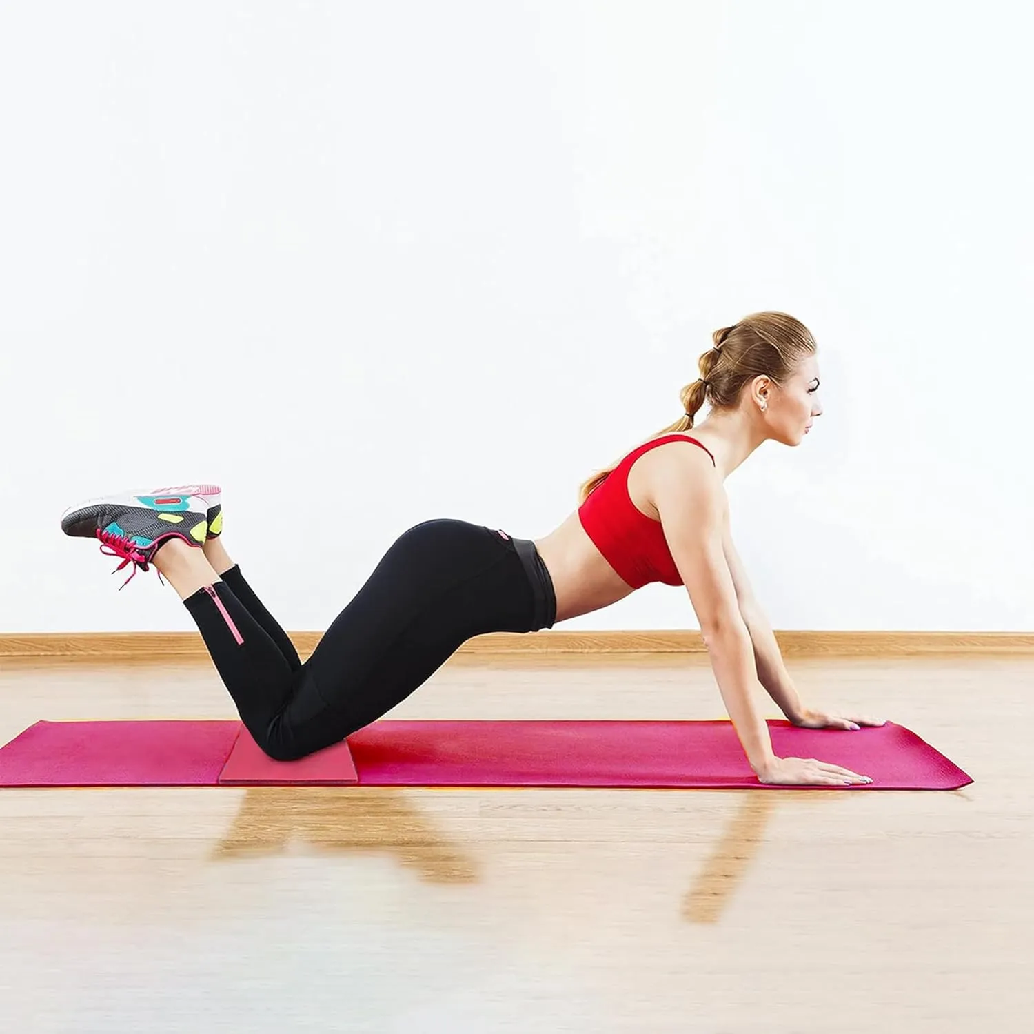 BalanceFrom Exercise Yoga Mat for Home Workout, 1” Thick, Optional Blocks & Knee Pad