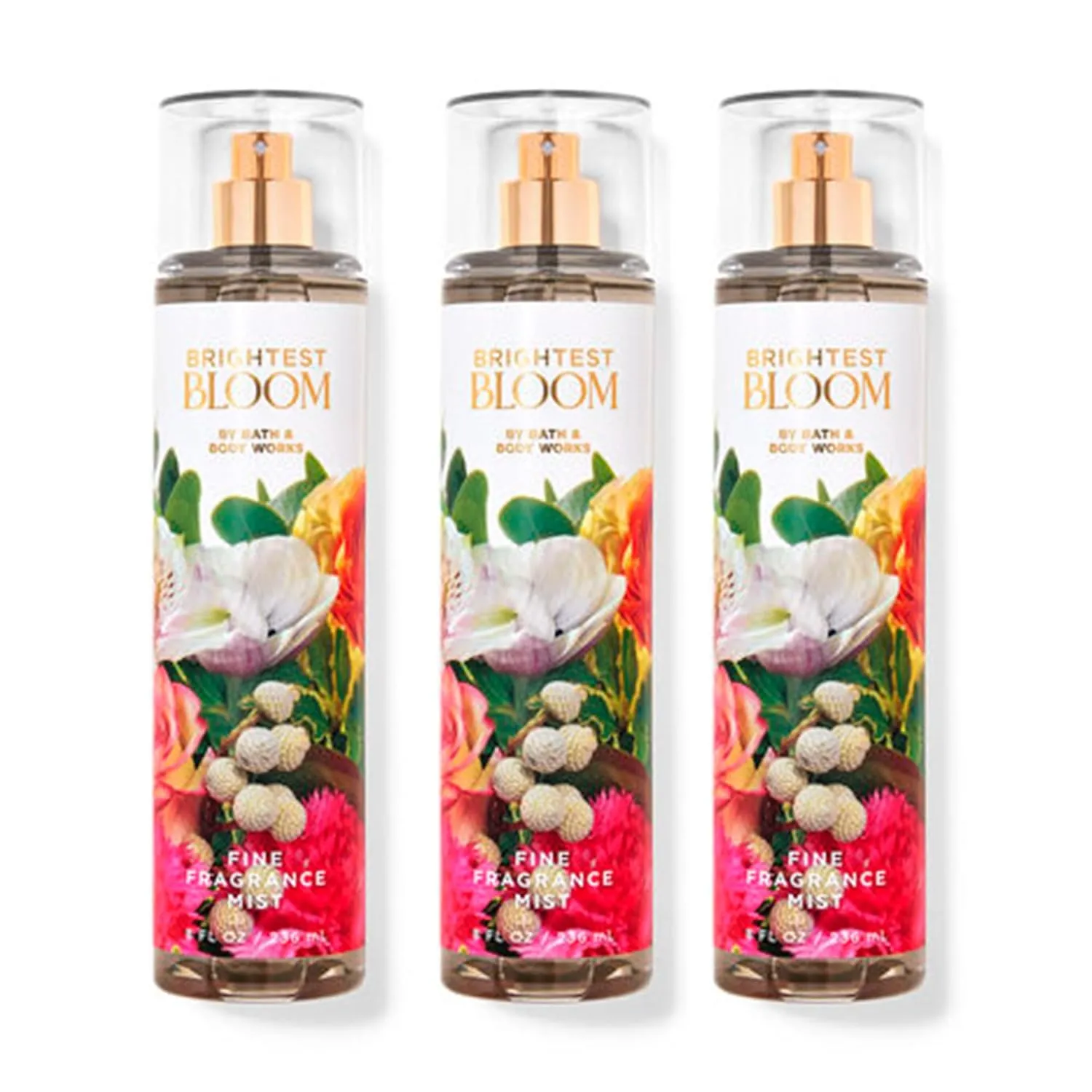 B&BW - Bath and Body - Brightest Bloom Fine Fragrance Mist 8 oz (Pack of 3)