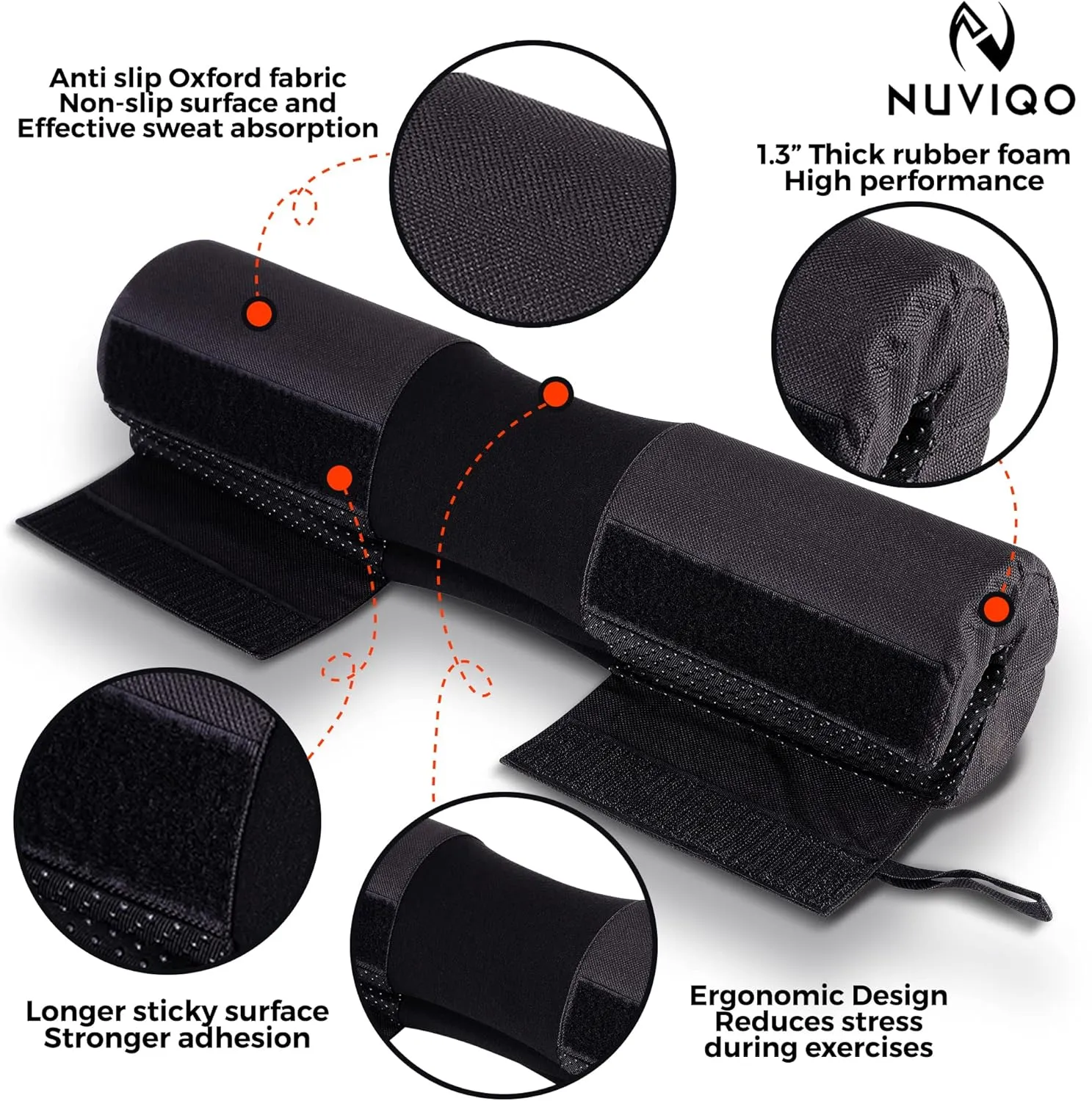Barbell Squat Pad with Thick Foam and Nylon Padding - Neck & Shoulder Protective Pad Provides Support for Squats, Lunges & Hip Thrusts - Fits Olympic Standard Weightlifting Bar