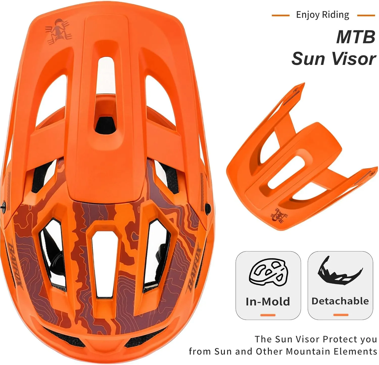 BATFOX Bike Helmet,Mountain Bike Helmet Helmets for Men Women Adults Youth