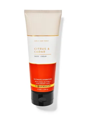 Bath and Body Works Hyaluronic Acid Body Cream For Men 8 Ounce (Citrus & Cedar)