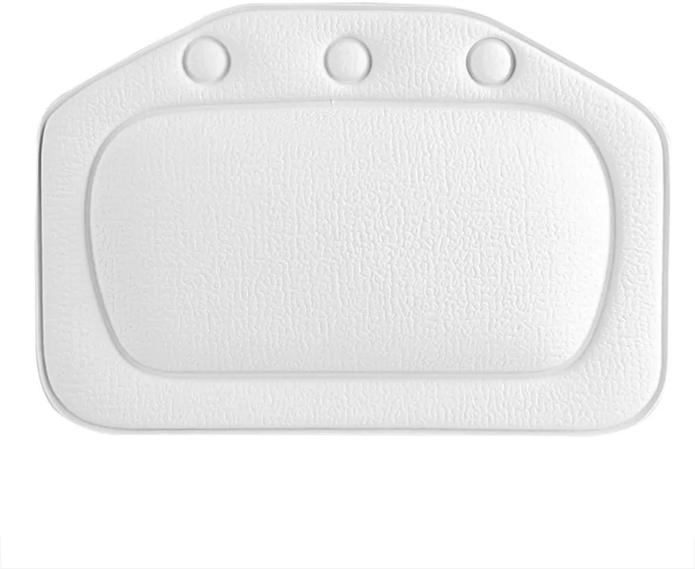 Bathtub Pillow Spa Headrest Hot Tub Head Cushion Neck Pillow Suction Cup Soft Foam Padded Relax and Unwind for All Bath Enthusiasts(White)