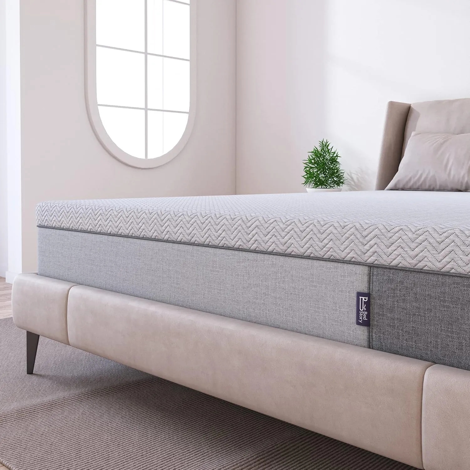 BedStory Firm Mattress Topper 3 Inch Queen Size - Extra Firm Memory Foam Bed Topper for Pain Relief - Copper Gel Bamboo Charcoal Green Tea Infused Cooling Mattress Pad - CertiPUR-US Certified