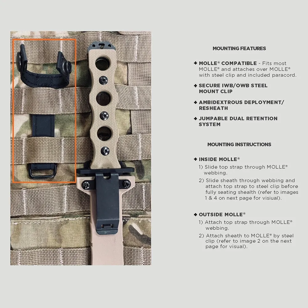 Benchmade 185SBK Thompson SOCP Fixed Blade Black Serrated