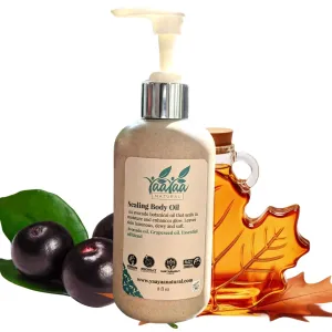 Berry Syrup Scent -YaaYaa Natural Sealing Body Oil, - 8 oz - After Shower Body Oil - Non Greasy - Deep Nourishing - Absorbing- Glow- Vegan & Cruelty Free Moisturizer For Dry Skin - For Beards -Sensitive Skin- Gourmand