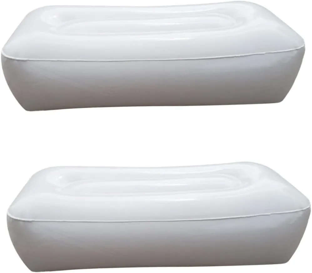 BESPORTBLE 2pcs Inflatable Boat Marine Seat Cushion Moistrue Proof Kayaking Cushion Fishing Boat Seat Cushion Canoe Padded Kayak Air Inflatable Seat Cushion Thicken Moisture-Proof Pad White