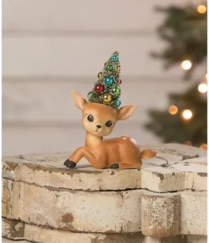 Bethany Lowe Merry & Bright Resting Reindeer Figurine