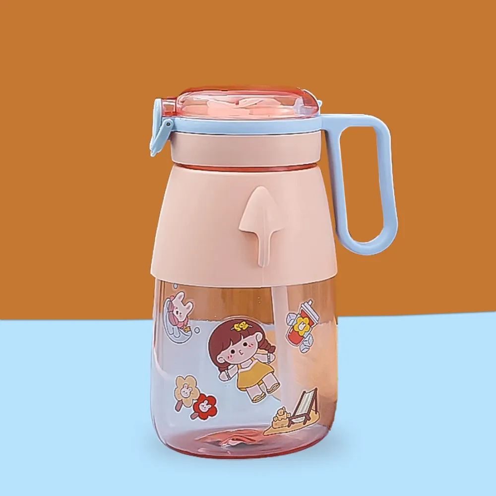 Big Belly Sipper Bottle With Kawaii Sticker