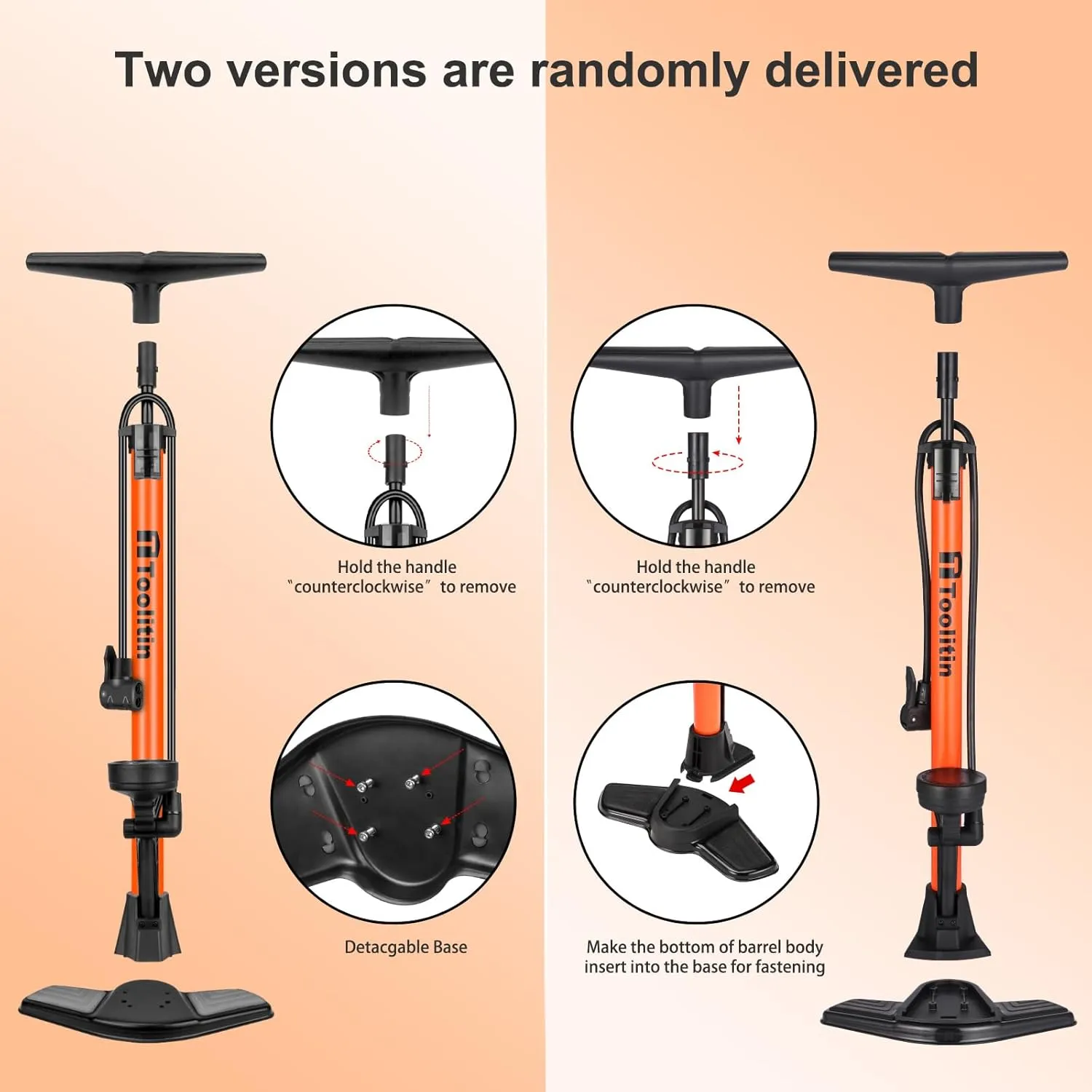 Bike Pump with Gauge,High Pressure,Floor Bicycle Pump Compatible with Presta and Schrader Valve,Bike Tire Pump for Road Bike,MTB,Hybrid,Balls…