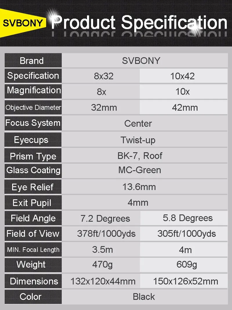 Binoculars 10X42/8X32 Professional Tourism Binoculars long range Waterproof HD Powerful Telescope