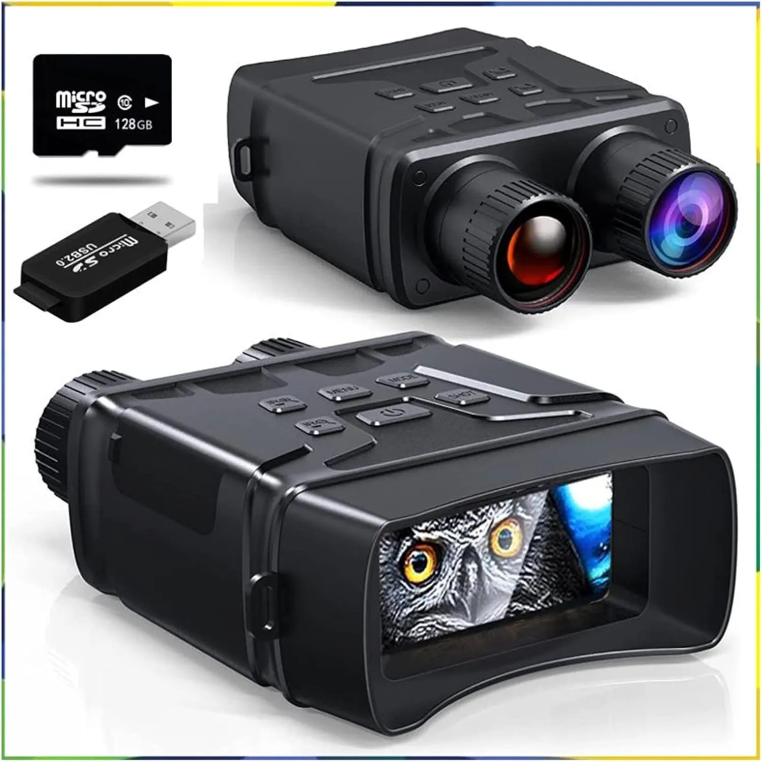 Binoculars Night Vision Device 850nm Infrared 1080P HD 5X Digital Hunting Telescope Outdoor Day Dual Use 300m
