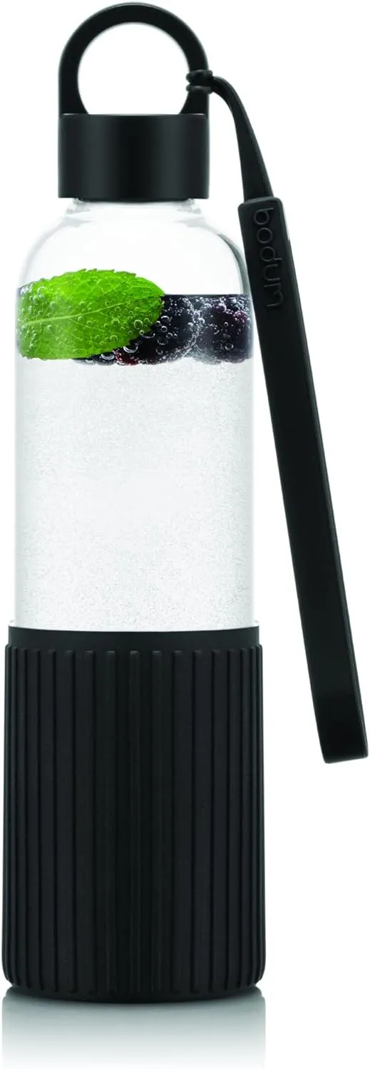BODUM 12072-01BTR MELIOR Tumbler Water Bottle, 16.9 fl oz (500 ml), Black Plastic, Lightweight, Dishwasher Safe, Outdoor [Genuine]