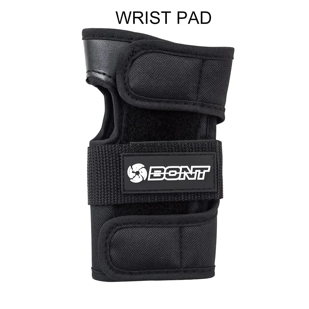 Bont Skates Kids Black Protective Pads Set with Knee, Elbow and Wrist Guards for Inline, Roller Skate (Black, M)