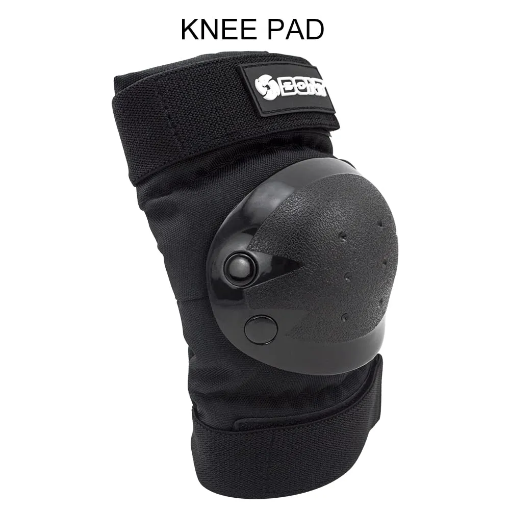 Bont Skates Kids Black Protective Pads Set with Knee, Elbow and Wrist Guards for Inline, Roller Skate (Black, M)