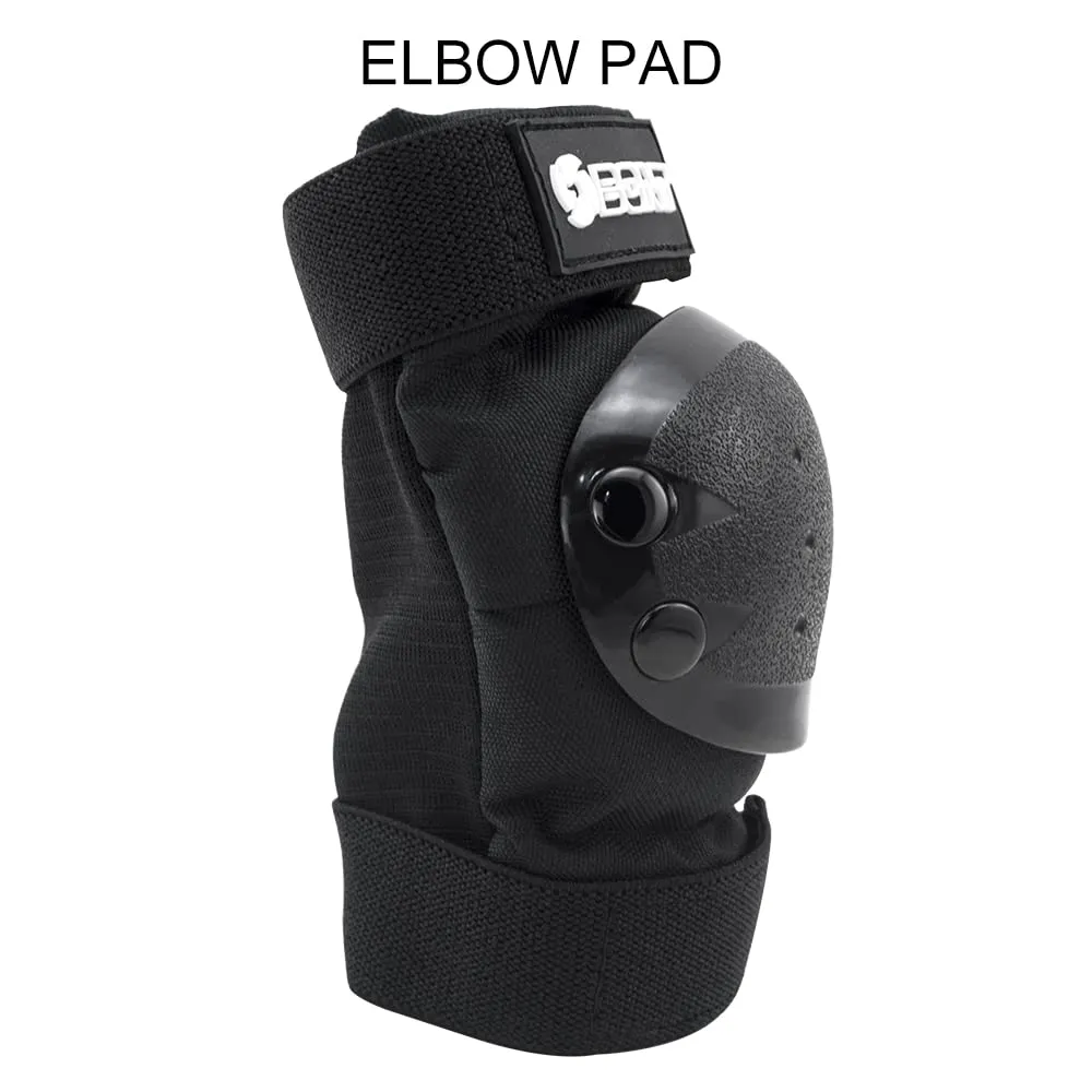 Bont Skates Kids Black Protective Pads Set with Knee, Elbow and Wrist Guards for Inline, Roller Skate (Black, M)