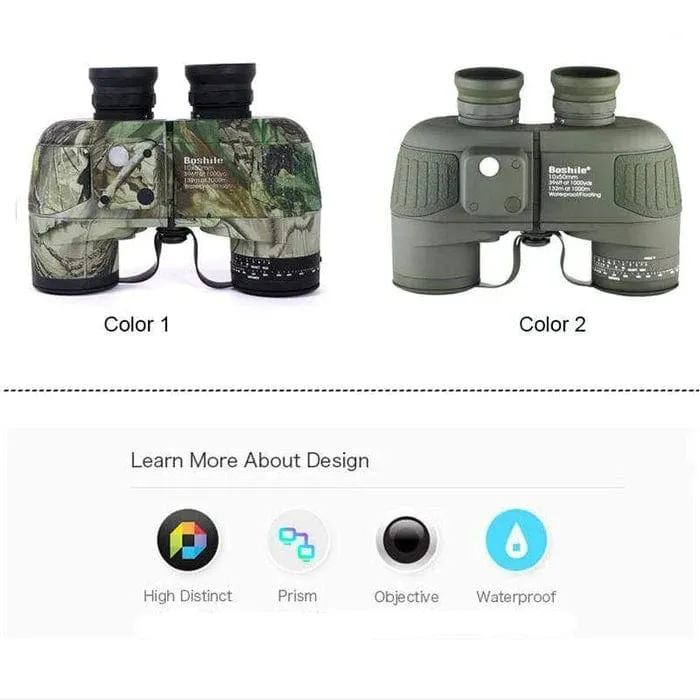 Boshile 10x50 Digital Compass Range Finder Binoculars 2023