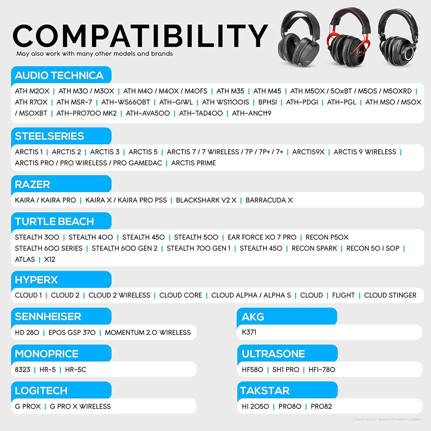 Brainwavz Ear Pads for ATH M50X, M50XBT, M40X, M30X, HyperX, SHURE, Turtle Beach, AKG, ATH, Philips, JBL, Fostex Replacement Memory Foam Earpads & Fits Many Headphones (See List), Dark Red Oval