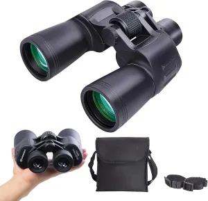 BRESSER 10x50 Binoculars for Adults High Powered with HD Optical System, Non-Slip Grip, Waterproof, Shockproof, Low Light Vision for Bird Watching Hunting Football Games Travel Stargazing Cruise