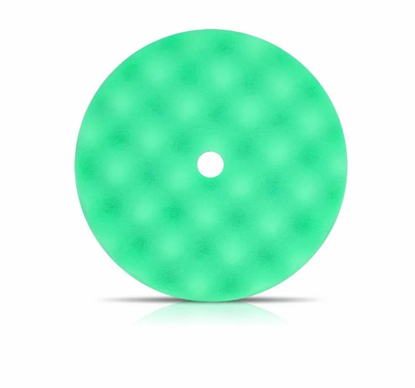Buff and Shine Green Waffle Face Foam Pad, Recessed Backing    8 inch