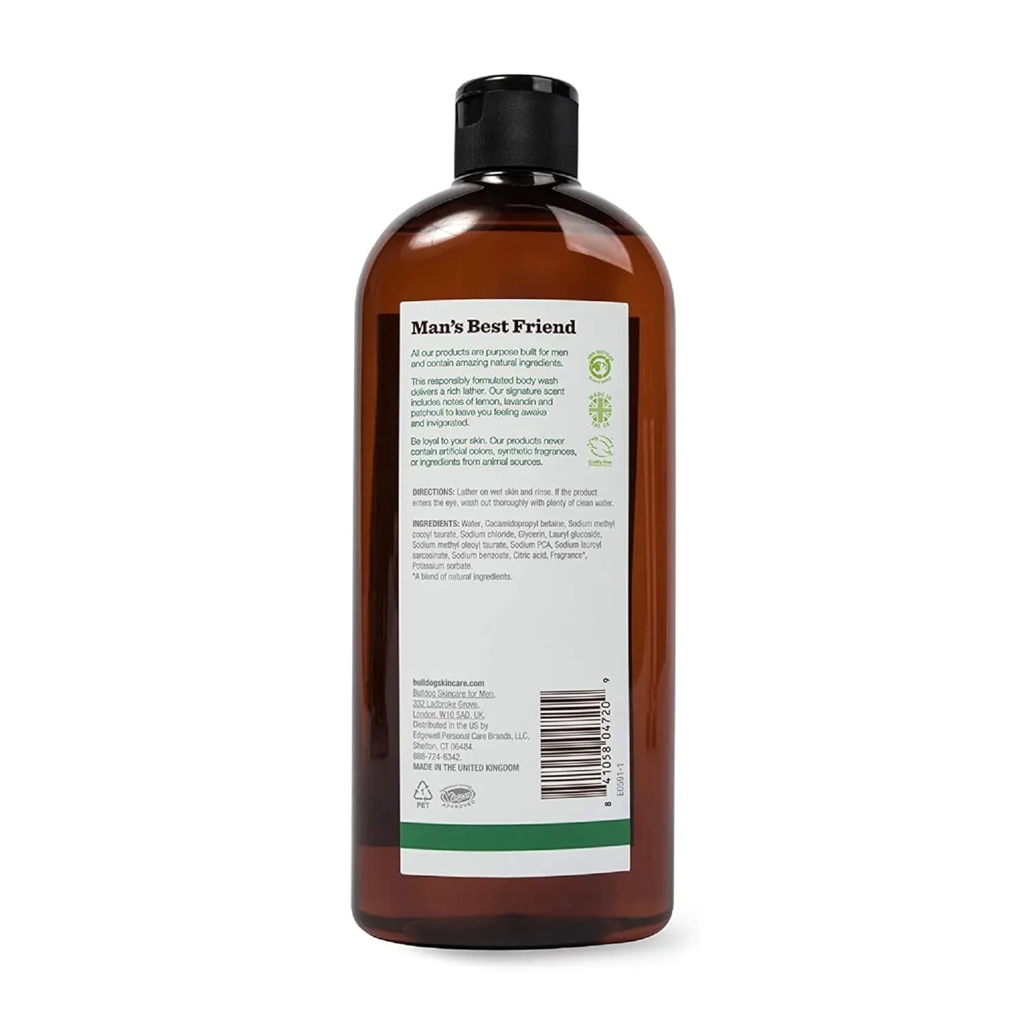BULLDOG Mens Skincare and Grooming Body Wash, Original, 16.9 Fluid Ounce