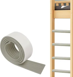 Bunk Bed Ladder Pads, Self-Adhesive Foam Padding Bunk Bed Ladder Cover Traction Treads, Baby Proofing Edge Protector Strip for Stair Steps, Table, Furniture, 200x8x0.8CM (Grey)