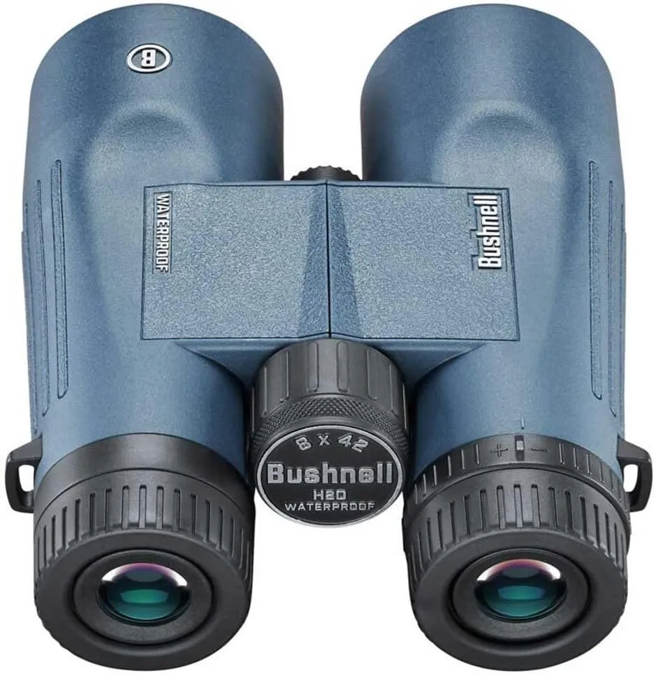 Bushnell H2O 8x42mm Binoculars, Waterproof and Fogproof Binoculars for Boating, Hiking, and Camping, Multi Blue