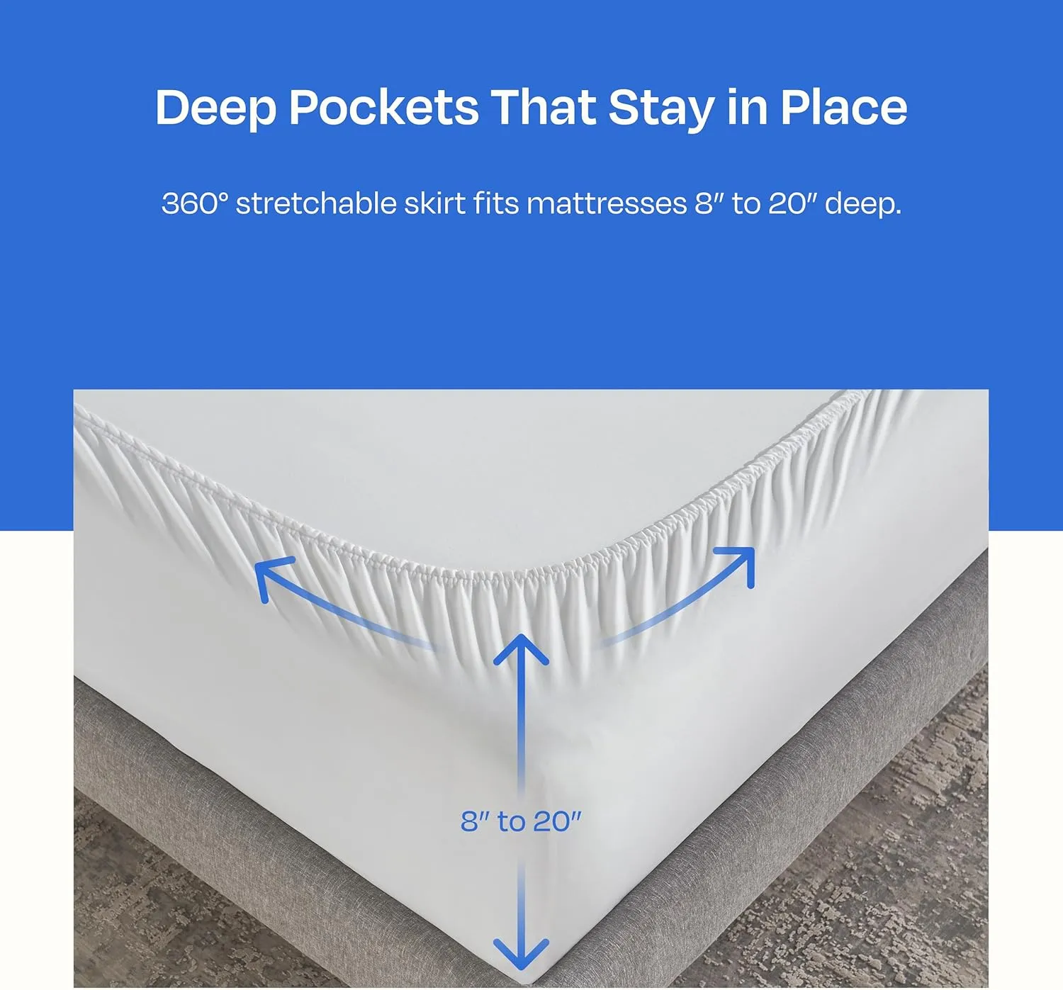 California Design Den Mattress Pads for King Size Bed, 3-Zone Cooling Soft Quilted King Size Mattress Pad Deep Pocket Fits 8-20 inch Mattresses