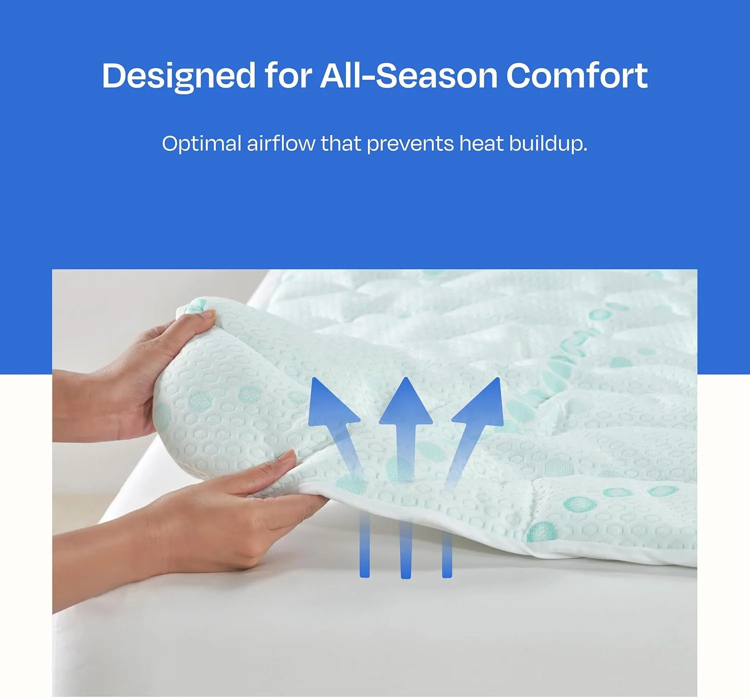 California Design Den Mattress Pads for King Size Bed, 3-Zone Cooling Soft Quilted King Size Mattress Pad Deep Pocket Fits 8-20 inch Mattresses