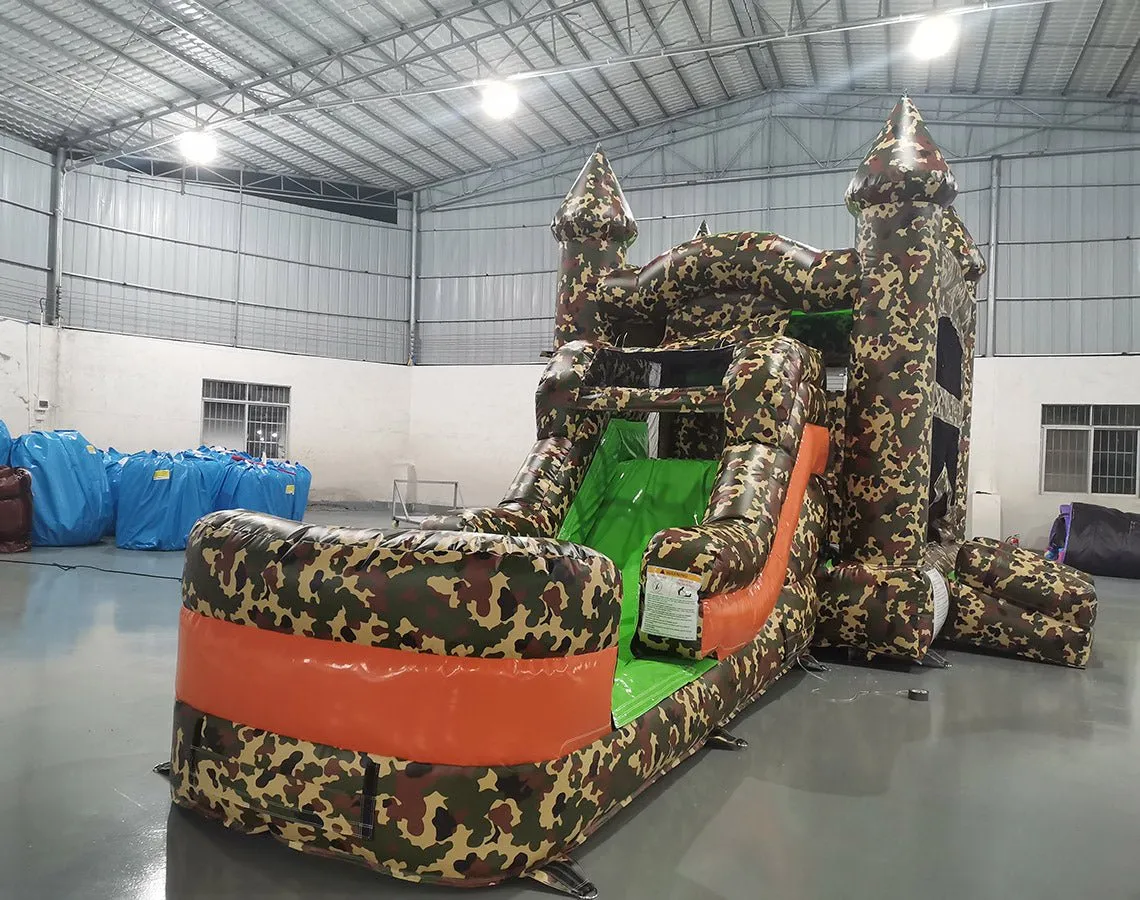 Camo Econo Bounce House with Slide (Wet/Dry)