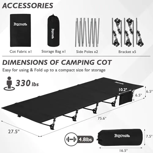 Camping Cot,Ultralight Folding Camping Cot Bed for Adults Camping