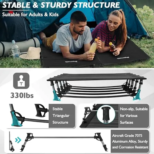Camping Cot,Ultralight Folding Camping Cot Bed for Adults Camping