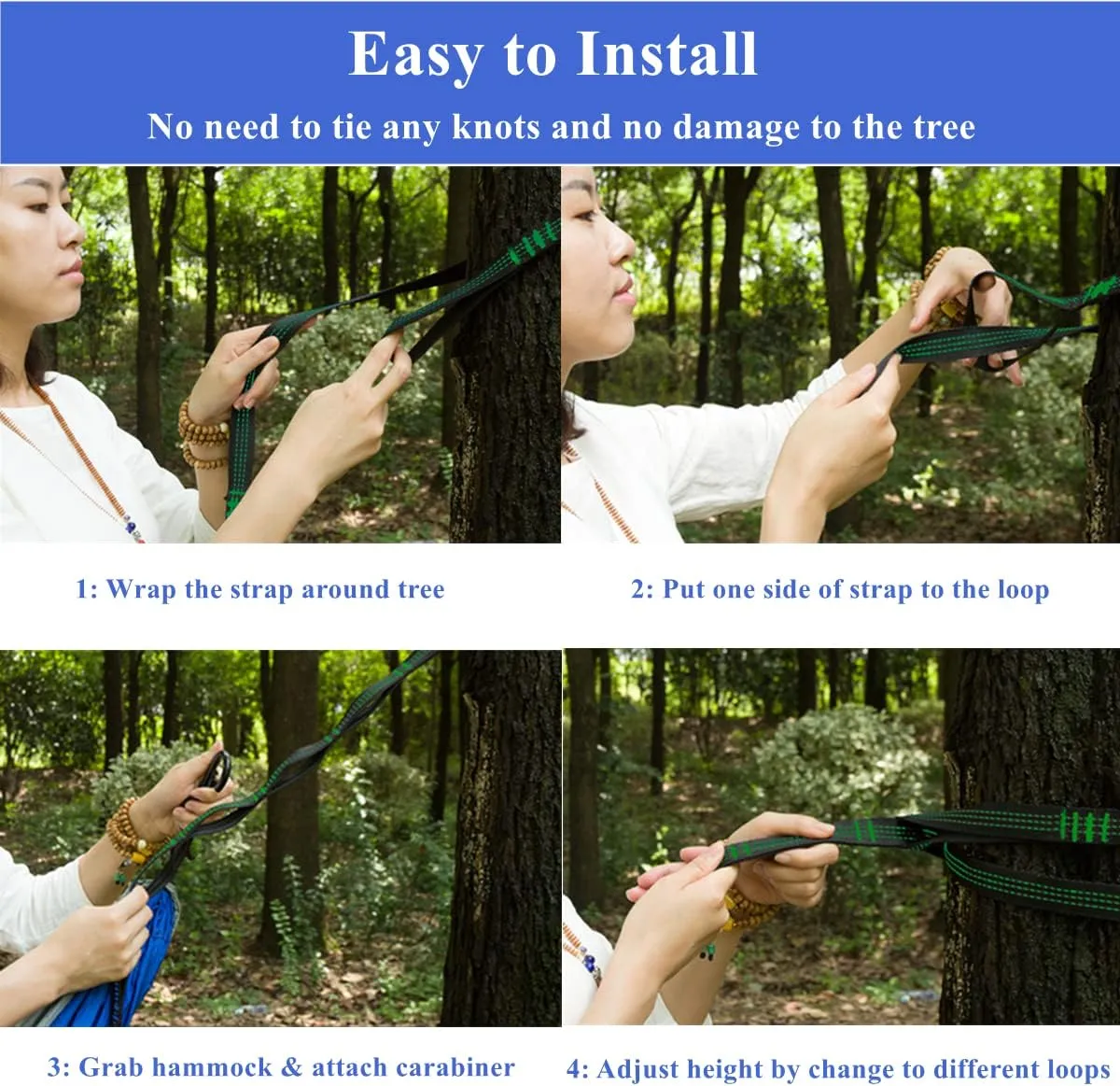 Camping Hammock Double & Single Portable Hammocks Ultralight Nylon Parachute Hammocks with 2 Tree Straps for Backpacking, Travel, Beach, Backyard, Camping, Hiking (Large, Camouflage)