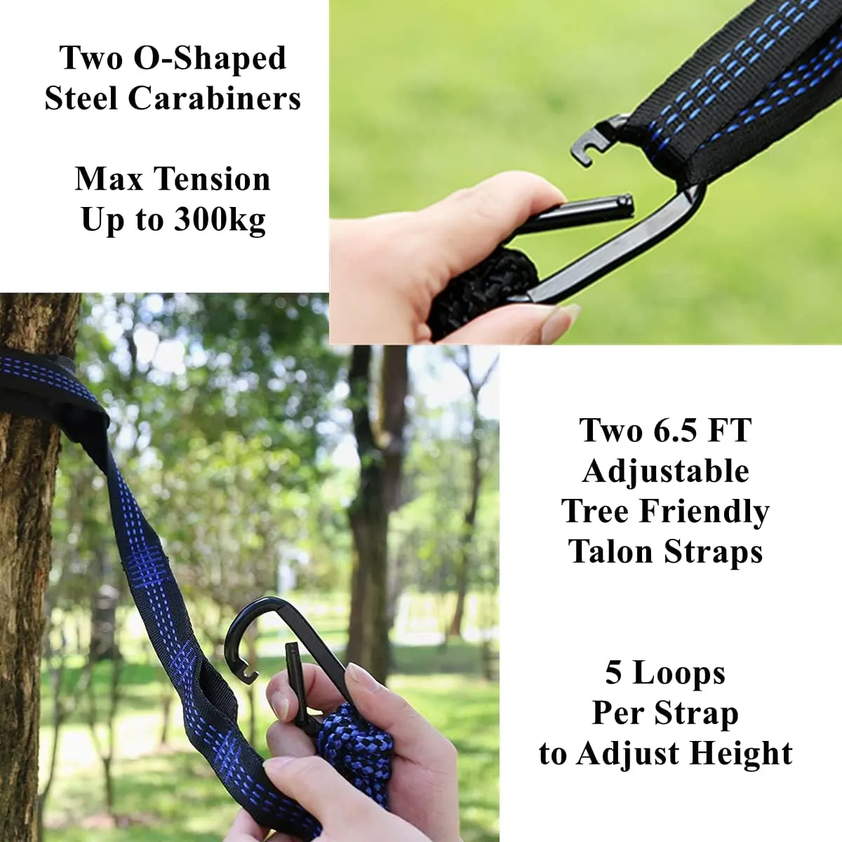 Camping Hammock Double & Single Portable Hammocks Ultralight Nylon Parachute Hammocks with 2 Tree Straps for Backpacking, Travel, Beach, Backyard, Camping, Hiking (Large, Camouflage)