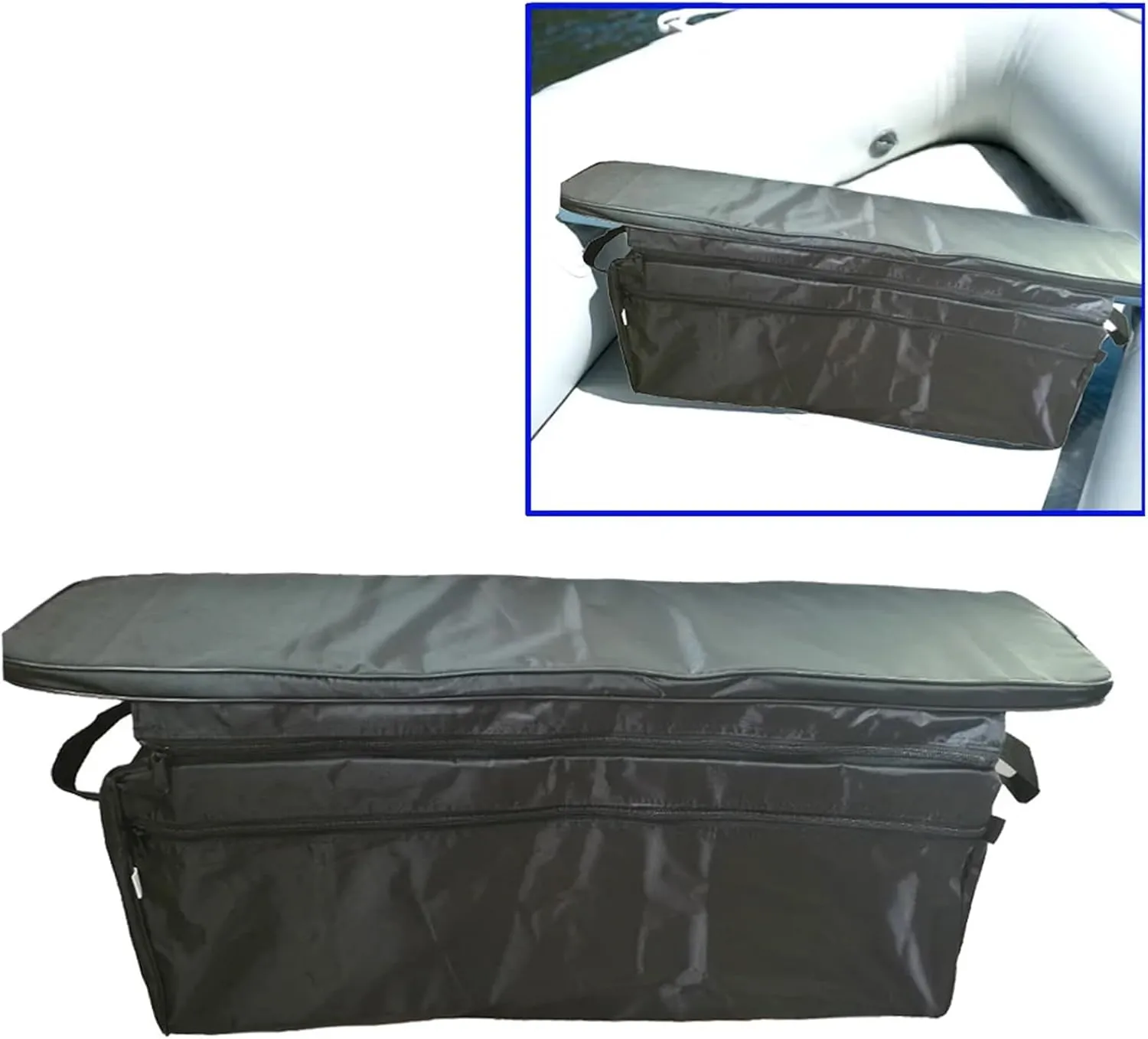 Canoe Dinghy Fishing Boat Inflatable Boat Under Seat Storage Bag with Padded Seat Cushion