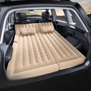 Car Air Mattress for Honda e:Ny1 2022 2023 2024,Flocking & PVC Thickened Double-Sided Portable Foldable Sleeping Pad Back Seat Trunk Inflatable Electric Pump Pillows,C