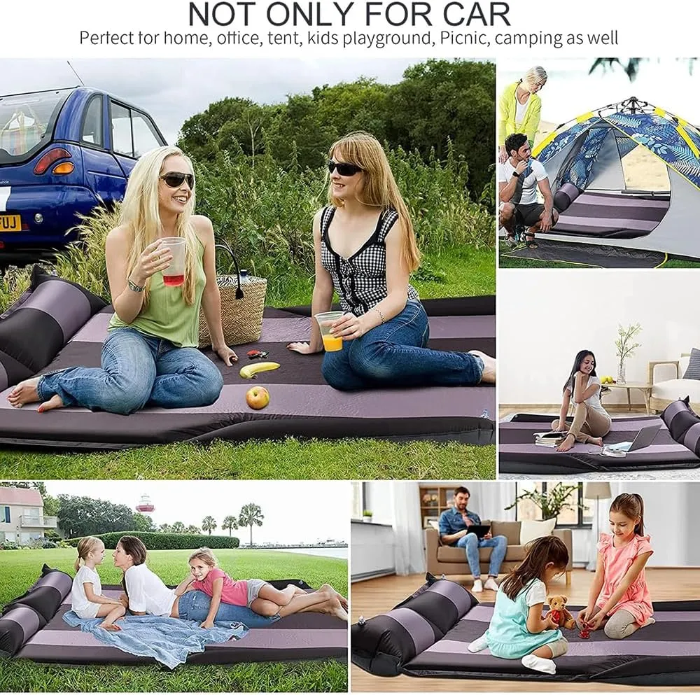 Car Automatic Inflatable Bed for Toyota Harrier 2013 2014 2015 2016 2017 2018 2019 2020,UX60, Portable Movable Thickened Trunk Sleeping Bed Outdoor Camping Hiking Air Mattress,Blue