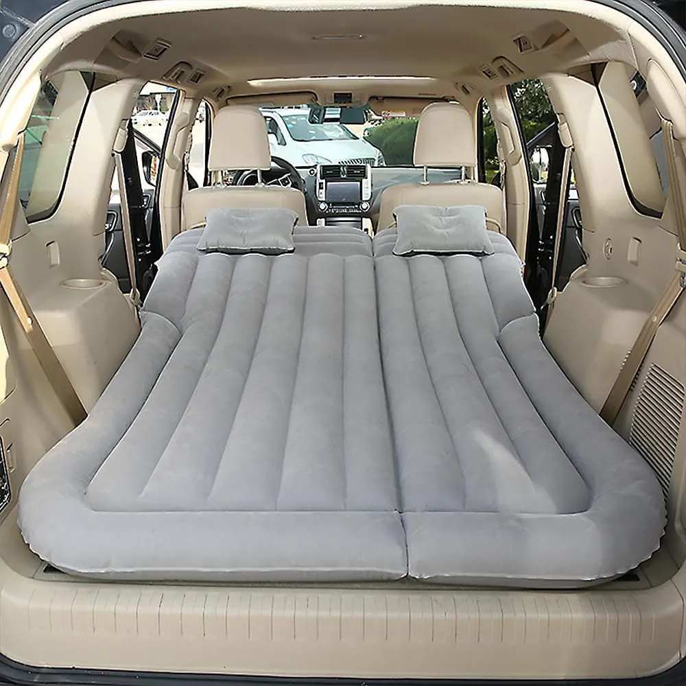 Car Inflatable Mattress for Ford F-250 F-350 F450 F550 2017-2020 2021 2022 2023 2024 Rear Trunk Air Cushion Camping Travel Folding Self Inflating Sleeping Pad Back Seat Air Mattresses,Grey1