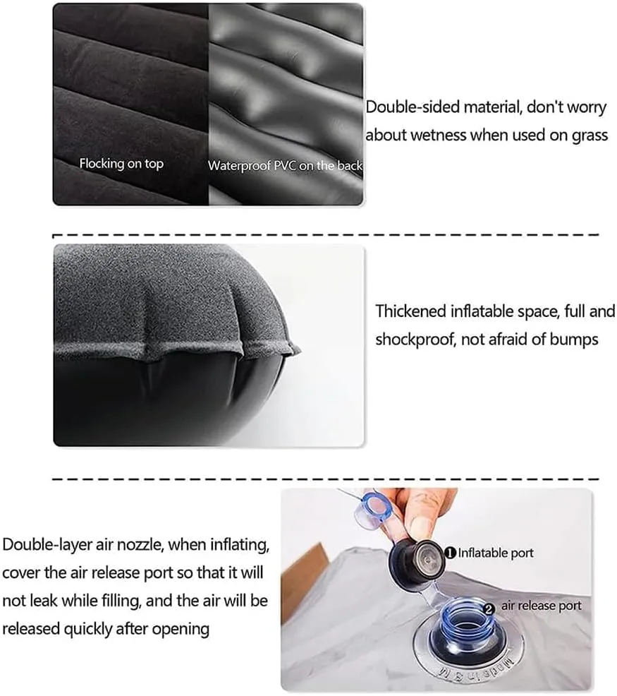 Car Inflatable Mattress for Kia EV6 2022 2023 2024 2025 Rear Trunk Air Cushion Camping Travel Folding Self Inflating Sleeping Pad Back Seat Air Mattresses,Beige