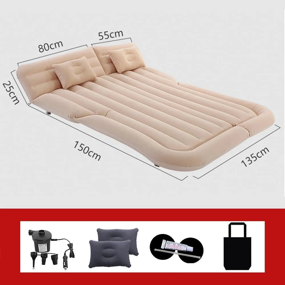 Car Inflatable Mattress for Kia EV6 2022 2023 2024 2025 Rear Trunk Air Cushion Camping Travel Folding Self Inflating Sleeping Pad Back Seat Air Mattresses,Beige