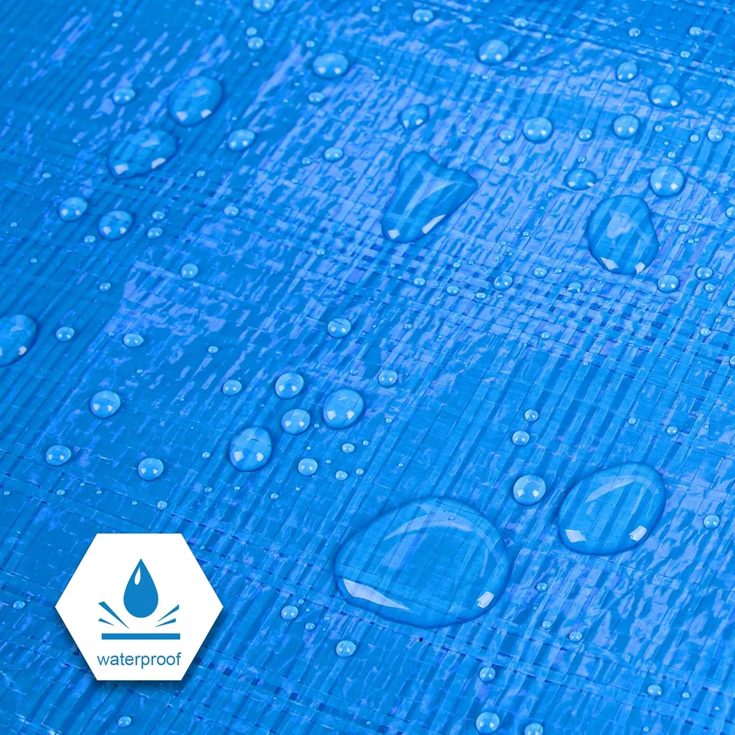 CARTMAN Finished Size 10x20 Feet Blue Poly Tarp 5 Mil Thick, Multipurpose Protective Cover for Camping, Tent, Boat, RV, Car
