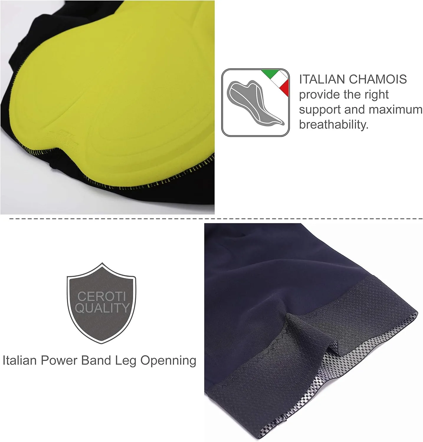 CEROTIPOLAR Cycling Bibs Men, Long Riding Pad Bicycle Biking Bib Shorts UPF50 