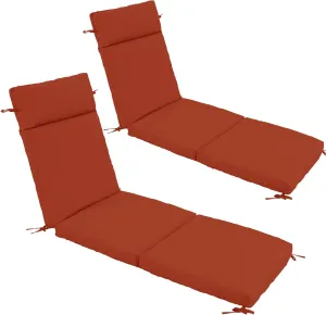 Chaise Lounge Cushion 72x21x3 Inch ?Set of 2 Outdoor Lounge Chair Cushions, Lounger Pad Replacement with Fade-Resistant, Removable & Machine-Washable Covers, Ideal for Patio Chaise Chairs, Rust