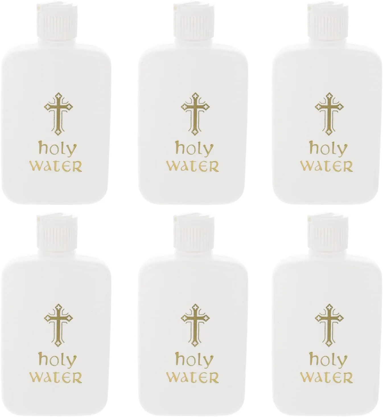 Ciieeo 6Pcs Holy Water Bottles Holy Water Container Plastic Holy Water Empty Containers with Gold Cross for Portable Catholic