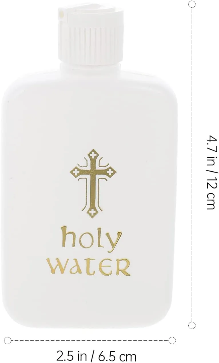 Ciieeo 6Pcs Holy Water Bottles Holy Water Container Plastic Holy Water Empty Containers with Gold Cross for Portable Catholic