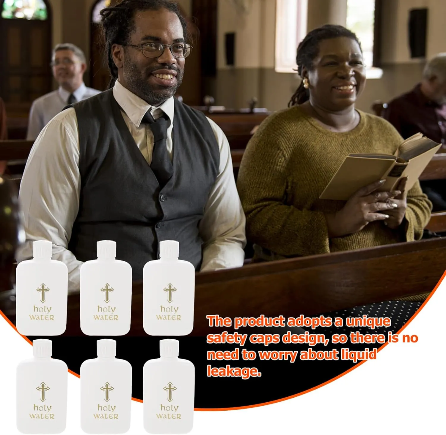 Ciieeo 6Pcs Holy Water Bottles Holy Water Container Plastic Holy Water Empty Containers with Gold Cross for Portable Catholic