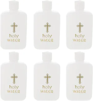 Ciieeo 6Pcs Holy Water Bottles Holy Water Container Plastic Holy Water Empty Containers with Gold Cross for Portable Catholic