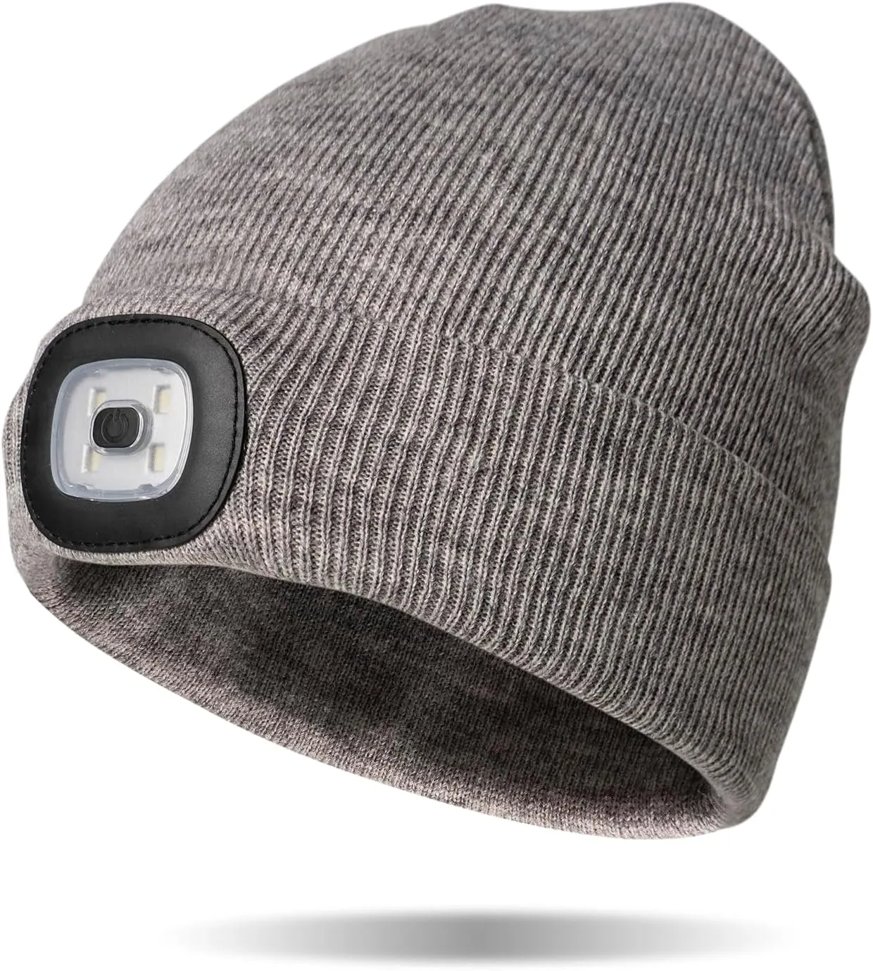 Classic Rechargeable LED Warm Knit Beanie Head Light Hat Headlamp for Outdoor Activities