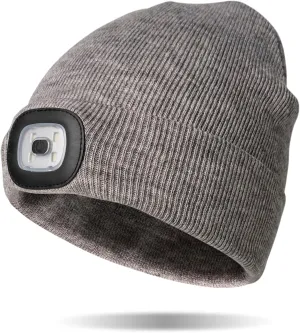 Classic Rechargeable LED Warm Knit Beanie Head Light Hat Headlamp for Outdoor Activities