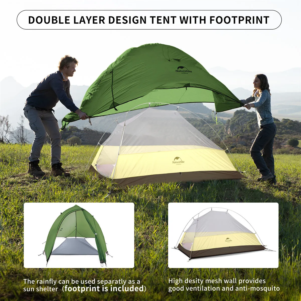 Cloud Up 1 Person 3-season Camping Tent Ultralight 20D